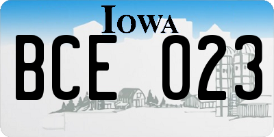 IA license plate BCE023
