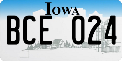 IA license plate BCE024