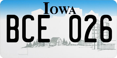 IA license plate BCE026