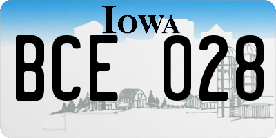 IA license plate BCE028