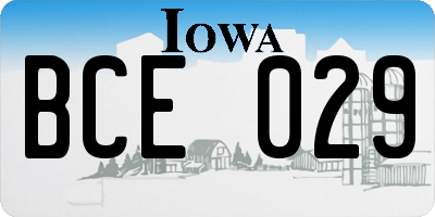 IA license plate BCE029