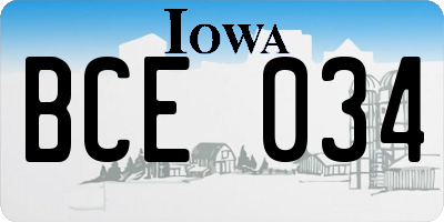 IA license plate BCE034