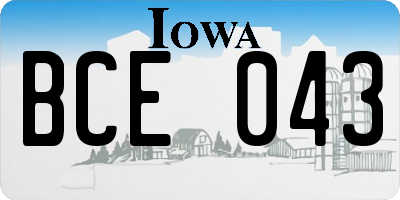 IA license plate BCE043