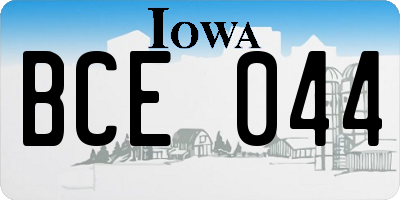 IA license plate BCE044