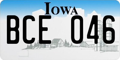 IA license plate BCE046