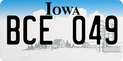 IA license plate BCE049
