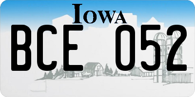 IA license plate BCE052