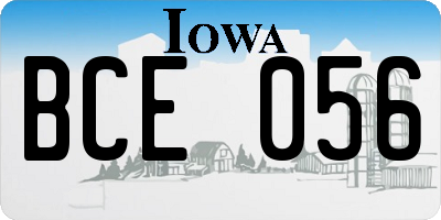 IA license plate BCE056