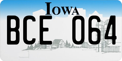 IA license plate BCE064