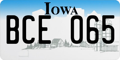 IA license plate BCE065