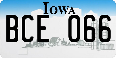 IA license plate BCE066