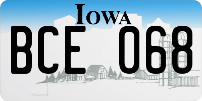 IA license plate BCE068