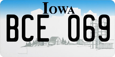 IA license plate BCE069