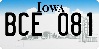 IA license plate BCE081