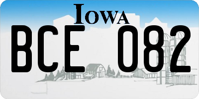 IA license plate BCE082