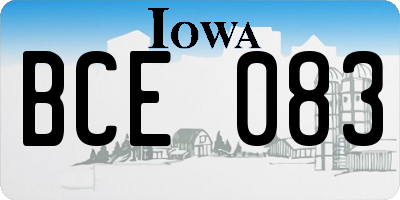 IA license plate BCE083