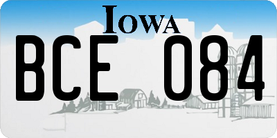 IA license plate BCE084