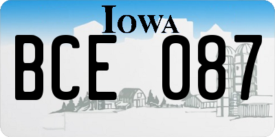 IA license plate BCE087