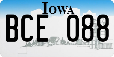 IA license plate BCE088