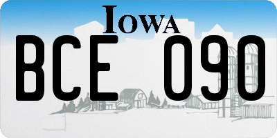 IA license plate BCE090