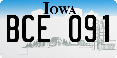 IA license plate BCE091