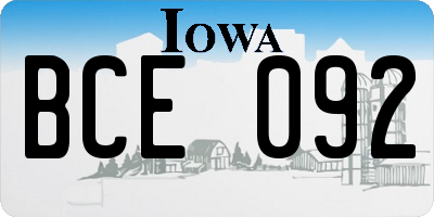 IA license plate BCE092