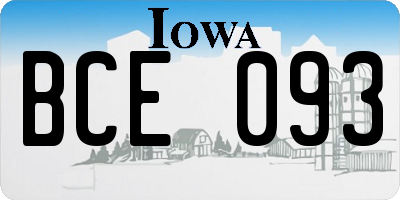 IA license plate BCE093