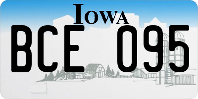 IA license plate BCE095