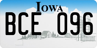 IA license plate BCE096