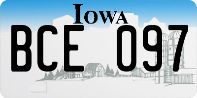 IA license plate BCE097