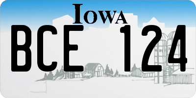 IA license plate BCE124