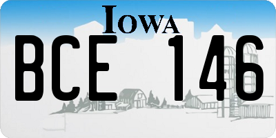 IA license plate BCE146