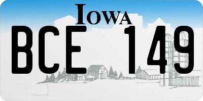 IA license plate BCE149