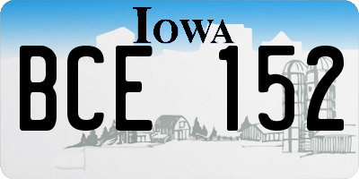 IA license plate BCE152