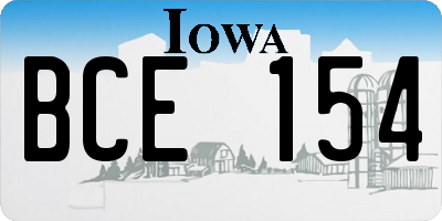 IA license plate BCE154