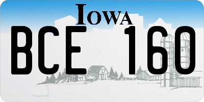 IA license plate BCE160