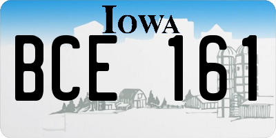 IA license plate BCE161