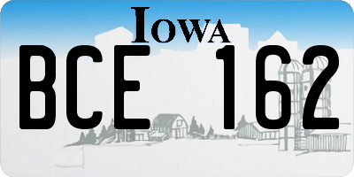 IA license plate BCE162