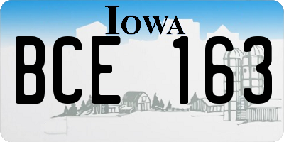 IA license plate BCE163