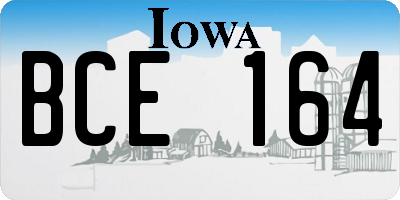 IA license plate BCE164