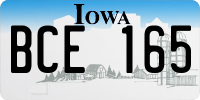 IA license plate BCE165