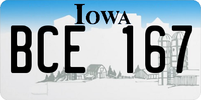IA license plate BCE167