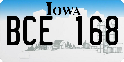IA license plate BCE168