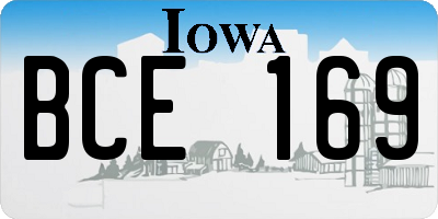 IA license plate BCE169