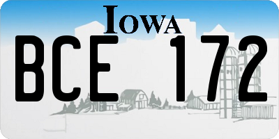 IA license plate BCE172