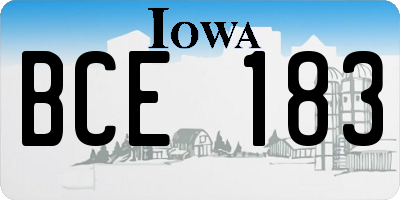IA license plate BCE183
