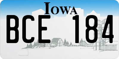 IA license plate BCE184