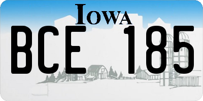 IA license plate BCE185