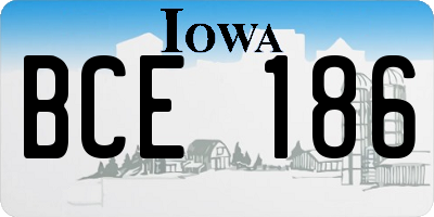 IA license plate BCE186