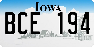 IA license plate BCE194